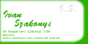 ivan szakonyi business card