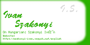 ivan szakonyi business card